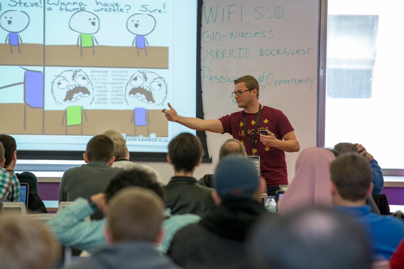 Cal presenting at Michigan Dev Fest.